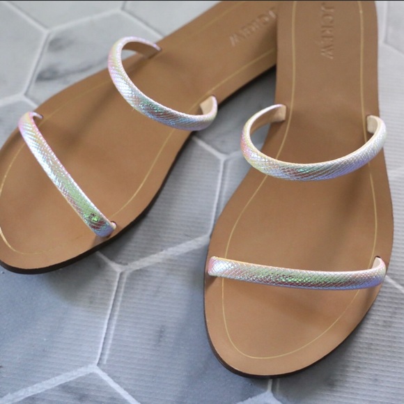 J. Crew Isla iridescent crosshatch slides 10 - Picture 2 of 4
